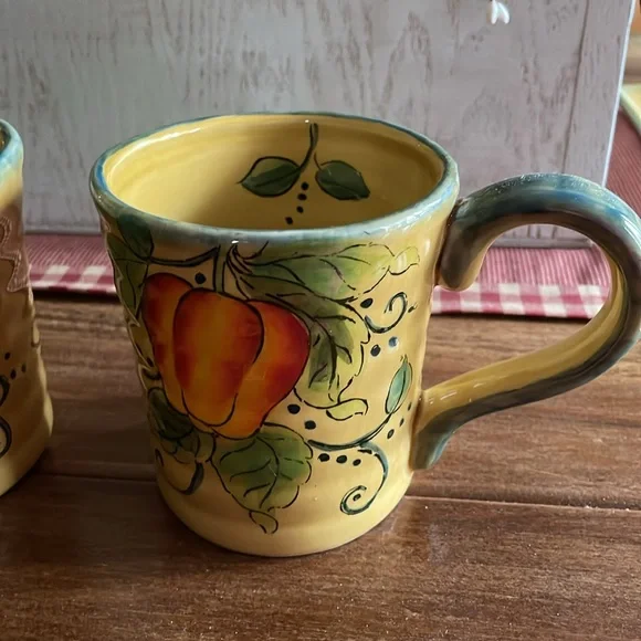 Golden Harvest Mugs (2) and Small Ceramic Tray - Picture 5 of 9